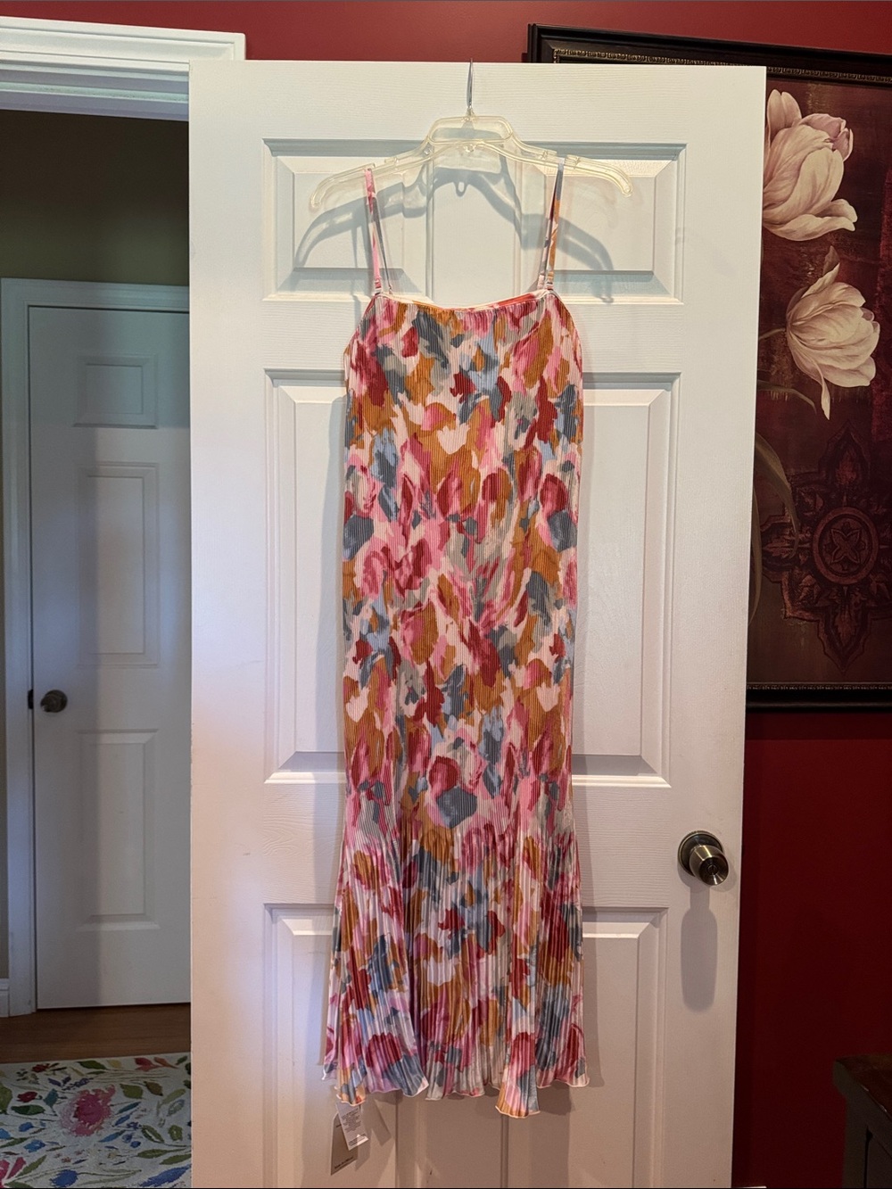 Abercrombie & Fitch Pink Multi-Color Floral Midi Dress